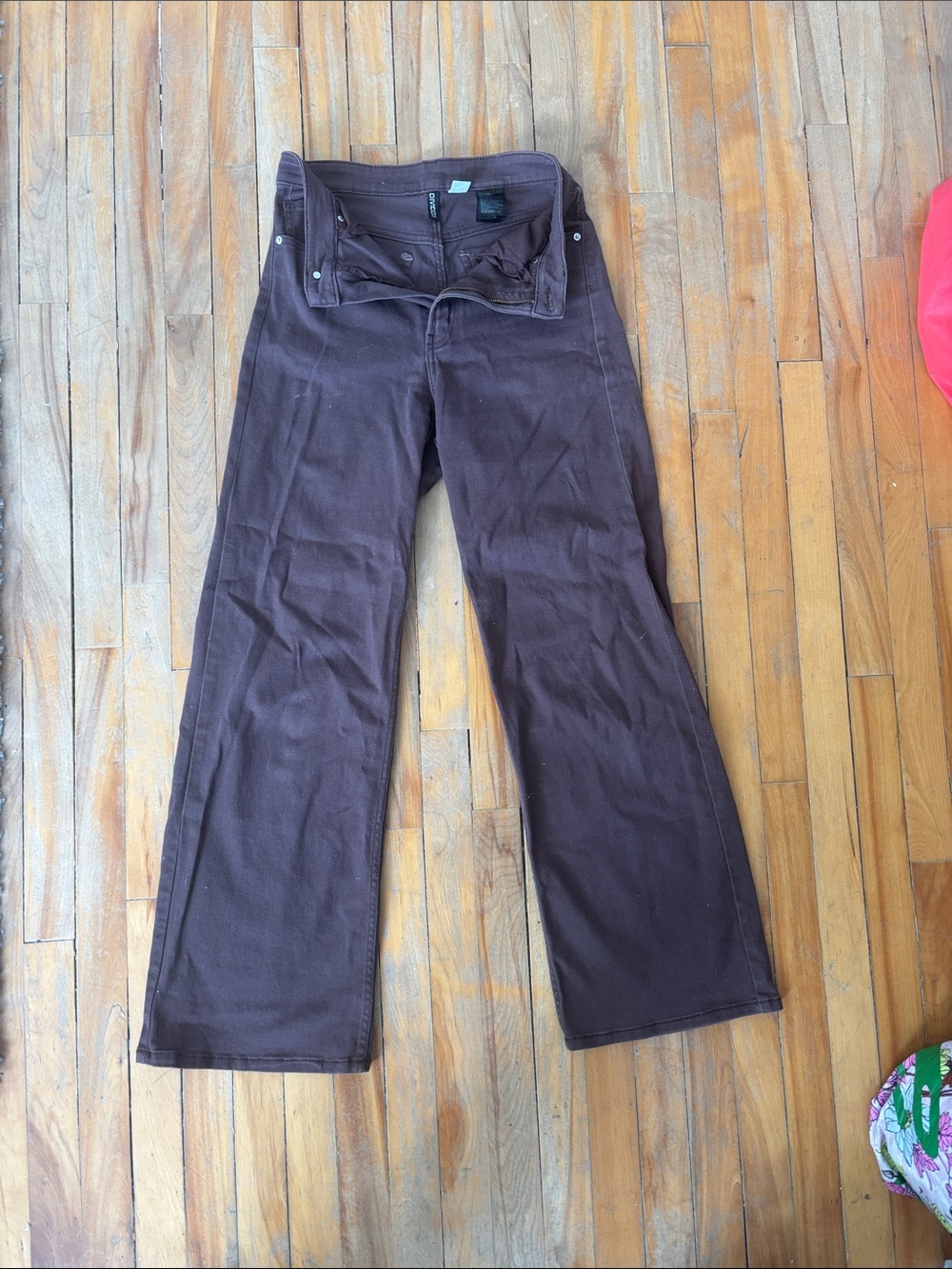 H&M Brown Flared Wide-Leg Jeans